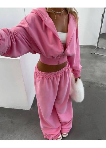 Стильный женский костюм с кофтой на молнии и широкими брюками. No Brand (362209231)