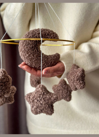 Дитячий музичний мобіль на ліжечко для немовлят WooolyWool «Зірки беж» з 35 мелодіями No Brand (342757855)