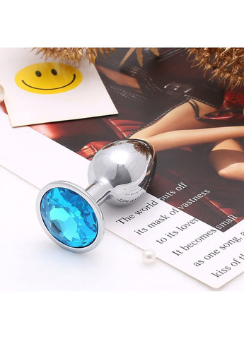 Анальная пробка с голубым кристаллом ( размер S) We Love (284278193)