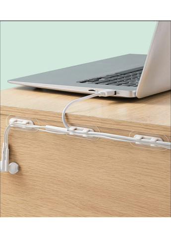 Тримач фіксатор кабелю стяжка для дроту органайзер кабель менеджмент 20 шт Прозорий REO (358934939)