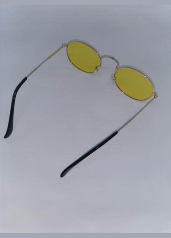 Солнцезащитные имиджевые очки Oxa желтые в металлической золотистой оправе. LIGHT (315889439)