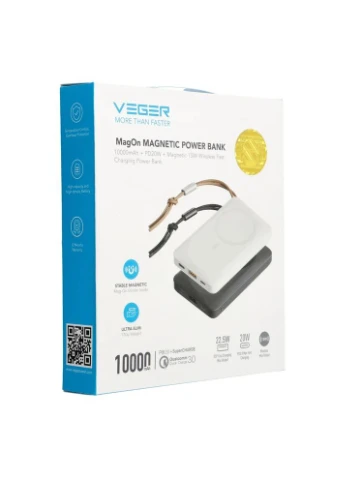 Внешний аккумулятор Wireless 10000mAh 38.5Wh 3.85V Black Veger (401882980)