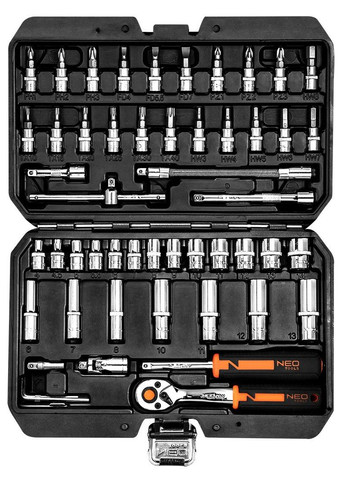 Набор инструментов (1/4", 53 предметов) торцевые головки с трещоткой (23934) Neo Tools (271960916)