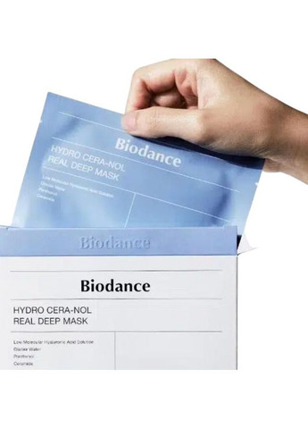 Ночная гидрогелевая маска с керамидами Hydro Cera-nol Real Deep Mask с низкомолекулярным колагеном, 34 г х 1 шт Biodance (335057224)