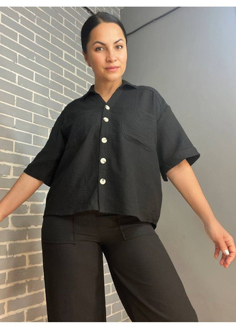 Костюм жіночий 4157 сорочка оверсайз брюки з розрізами побоках рівні від стегна MIX RAY (304291647)