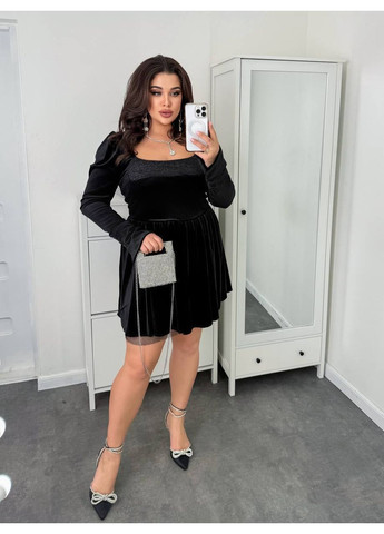 Черное праздничный, вечернее платье No Brand однотонное