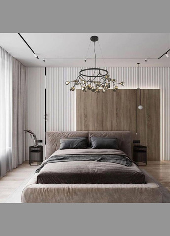 Черная круглая люстра из стеклянных лепестков на 36 ламп Petals (918-LP263-36 BK+BK) No Brand (370070871)