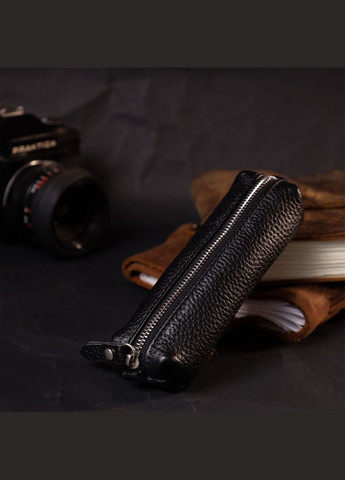 Практична шкіряна ключниця 11637 Чорний Grande Pelle (298570186)