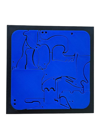 Головоломка-пазл для дітей "Звірята" синя No Brand (364502633)