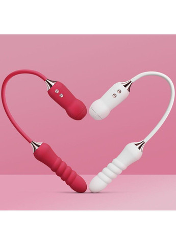 Пульсатор с вакуумным стимулятором Cathy White на гибкой сцепке KisToy (316231821)