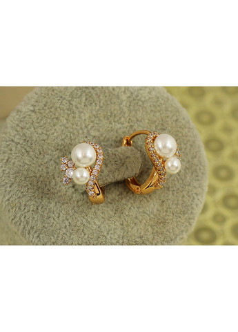Сережки Дует перлин 1,6 см золотисті love-shopping Xuping Jewelry (362911675)