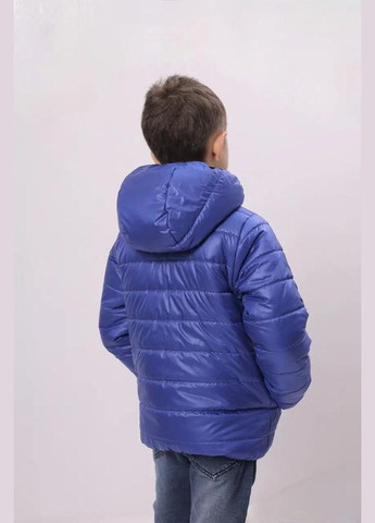 Синяя демисезонная детская на мальчика салатовая двусторонняя Polin Line куртка