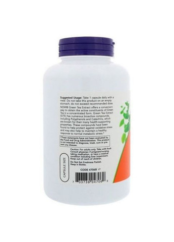 Green Tea Extract 400 mg 250 Veg Caps Now Foods (362418903)