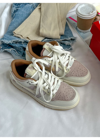 Бежевые демисезонные кроссовки мужские и женские nike sb dunk low retro rabbit fossil stone | найк сб данк ретро кролик бежевые No Brand