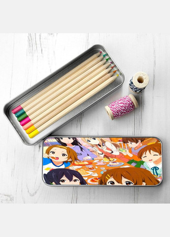 Пенал шкільний для хлопчика та дівчинки металевий Аніме Кей-Он #009 7*18 см Silver No Brand (309156047)