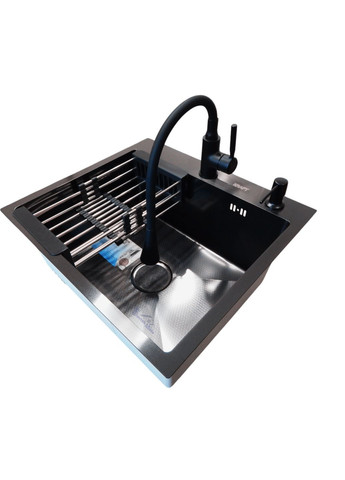 Комплект кухонної мийки Handmade PVD чорна HS54*48 (3.0/1.0 мм) декор Kraft (369720159)