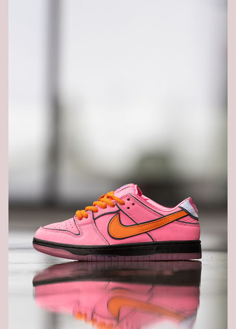 Рожеві осінні кросівки жіночі Nike SB Dunk Low x Powerpuff Girls
