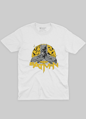 Біла демісезонна футболка для хлопчика з принтом супергероя - бетмен (ts001-1-whi-006-003-011-b) Modno