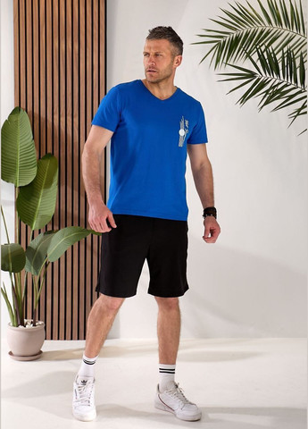 Синій літній чоловічий костюм з шортами Style Point