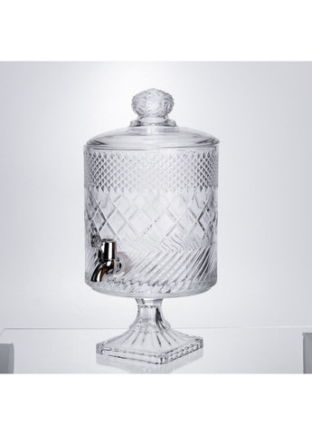 Лимонадниця скляна 4.5 л з краном для напоїв на свята та повсякденне використання сервірувальна ємність Yiwu (370432704)