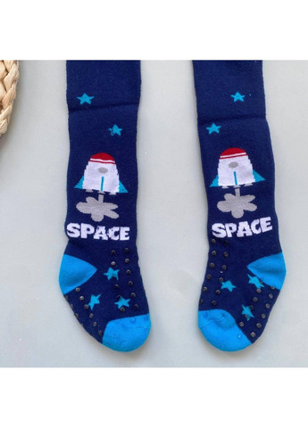 Колготки теплые махровые детские с силиконовыми вставками против скольжения, синие Be Snazzy (333334514)