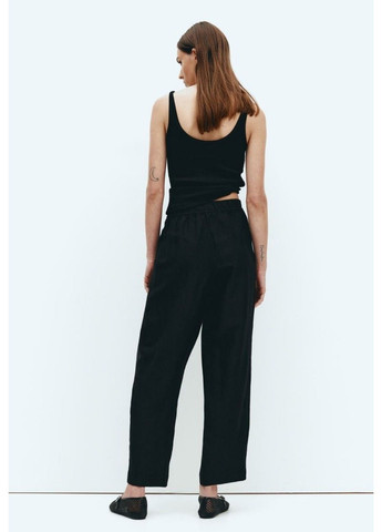 Черные кэжуал летние брюки H&M