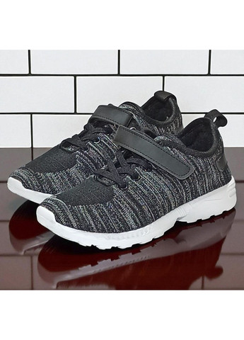 Чорно-білі Осінні текстильні кросівки для хлопчика на фізкультуру CSCK.S