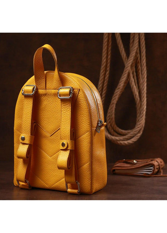 Жіночий шкіряний рюкзак 16321 із зернистою текстурою, Жовтий Shvigel (333662377)