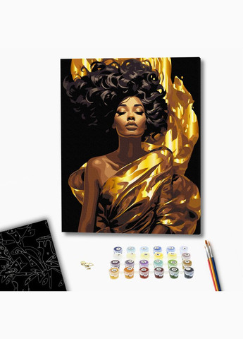 Картина за номерами Одягнена у промені чорне полотно фарби металік 40х50 см BSB0012 Brushme (331111973)
