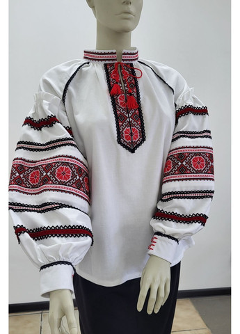 Комбинированная женская рубашка с вышивкой (ручная) и кружевом на домотканом полотне "карминовая" Hand Made узор украинская символика свободная хлопок (369617171)