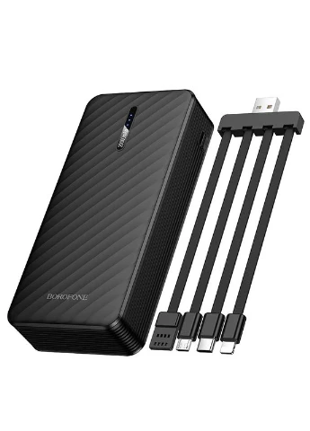 Зовнішній акумулятор BJ84A Smooth power bank with four cables(20000mAh) Чорний Borofone (391269813)
