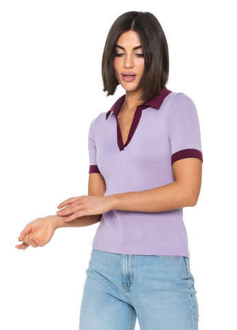 Бузковий тонкий трикотажний джемпер SVTR