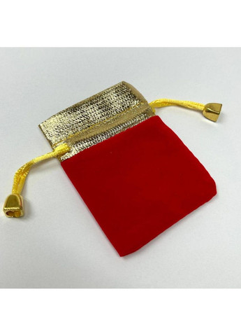 Мішечок подарунковий велюровий 7х9 см - червоний із золотом Plus-plus (352743574)