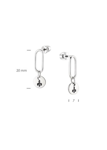 Сережки-пусети срібні з підвісками Тайнопис 925 Skifska Etnika (364202863)