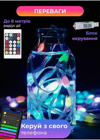 Смарт RGB 250 Led гирлянда роса для елки с кольцом для новогоднего декора RGB пульт светодиодная РГБ разноцветная юсб штора No Brand Perfect (368801852)