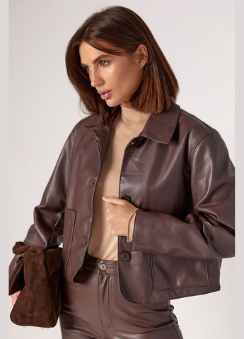 Коричневая демисезонная стильная куртка No Brand