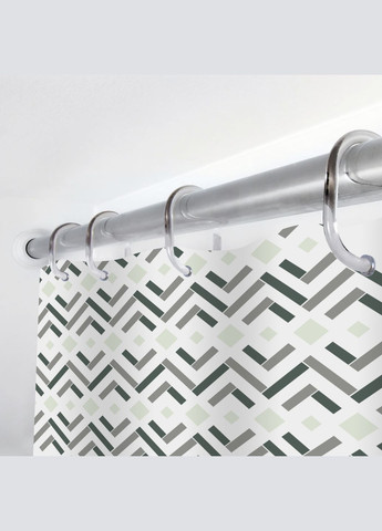 Штора для ванної кімнати DONNA. Розмір 180х180, матеріал PEVA з кільцями 12 шт, Білий з принтом Woko - (304514191)