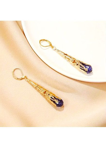 Серьги бижутерия подвески Синие камни No Brand (361081016)