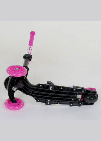 Самокат 5в1 62310. Абстракция, 3 PU колеса с подсветкой. Розовый Best Scooter (291985676)