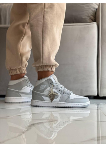 КРОСІВКИ ЖІНОЧІ NIKE AIR JORDAN 1 RETRO WHITE GREY НАЙК АІР ДЖОРДАН No Brand сірі демісезони (367171516)