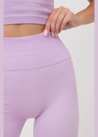 Лиловые леггинсы в рубчик с моделирующим швом leggings rib Giulia