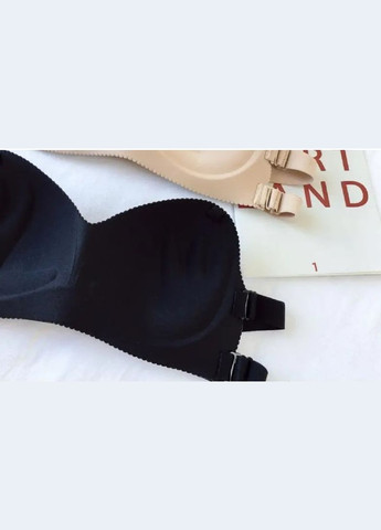 Чорний балконет бюстгальтер бандо балконет з подвійними бретелями трансформерами з push-up чорний No Brand