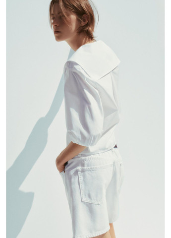 Поплінова сорочка з виложистим коміром Zara (353492295)