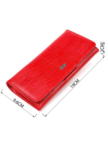 Жіночий гаманець зі шкіри з тисненням та монетницею на блискавці червоний (sku_21609) No Brand (328218365)