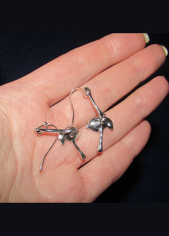 Нежные серебристые серьги цветы лилии орхидеи, 5708 Fashion Jewelry (338431360)