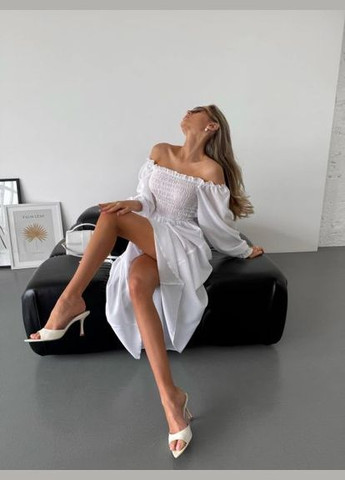 Белое платье воздушное нежное черное 746eb No Brand