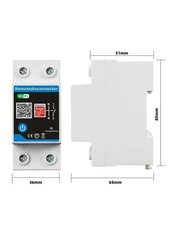 Умное WiFi реле, только таймер 1P+N 63A 230V Smart Life, Tuya [WTDZW-C] RMshebei (397862079)
