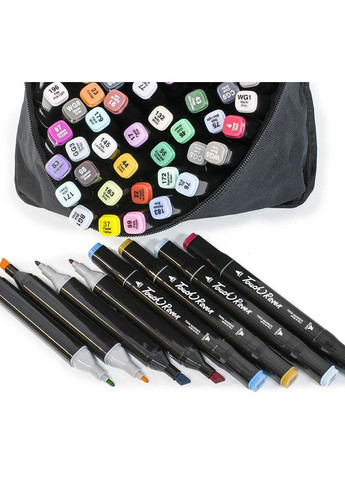 Великий набір скетч маркерів 168 кольорів Touch у чорному чохлі та Блокнот А4 для малювання у подарунок! Raven (337341904)