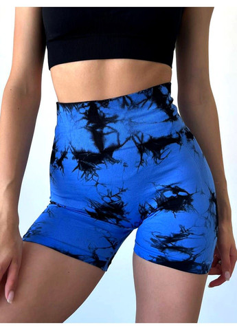 Шорти з пуш ап спортивні жіночі для фітнесу безшовні з принтом Tie-Dye FITCRUSH (338379834)