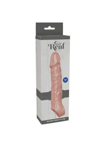 Насадка на пеніс, що збільшує ToyJoy Get Real з петлею для мошок, бежева, Extra Large Toy Joy (383069371)